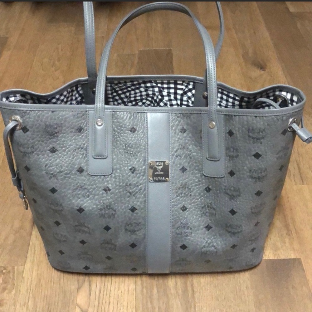Authentic Medium Gray MCM Visetos Tote